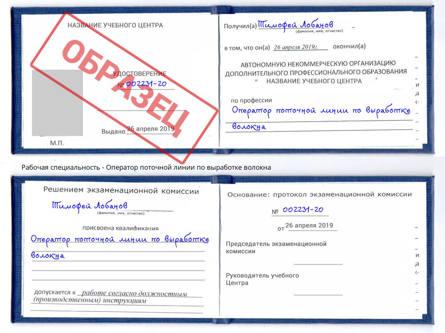 Оператор поточной линии по выработке волокна Лыткарино