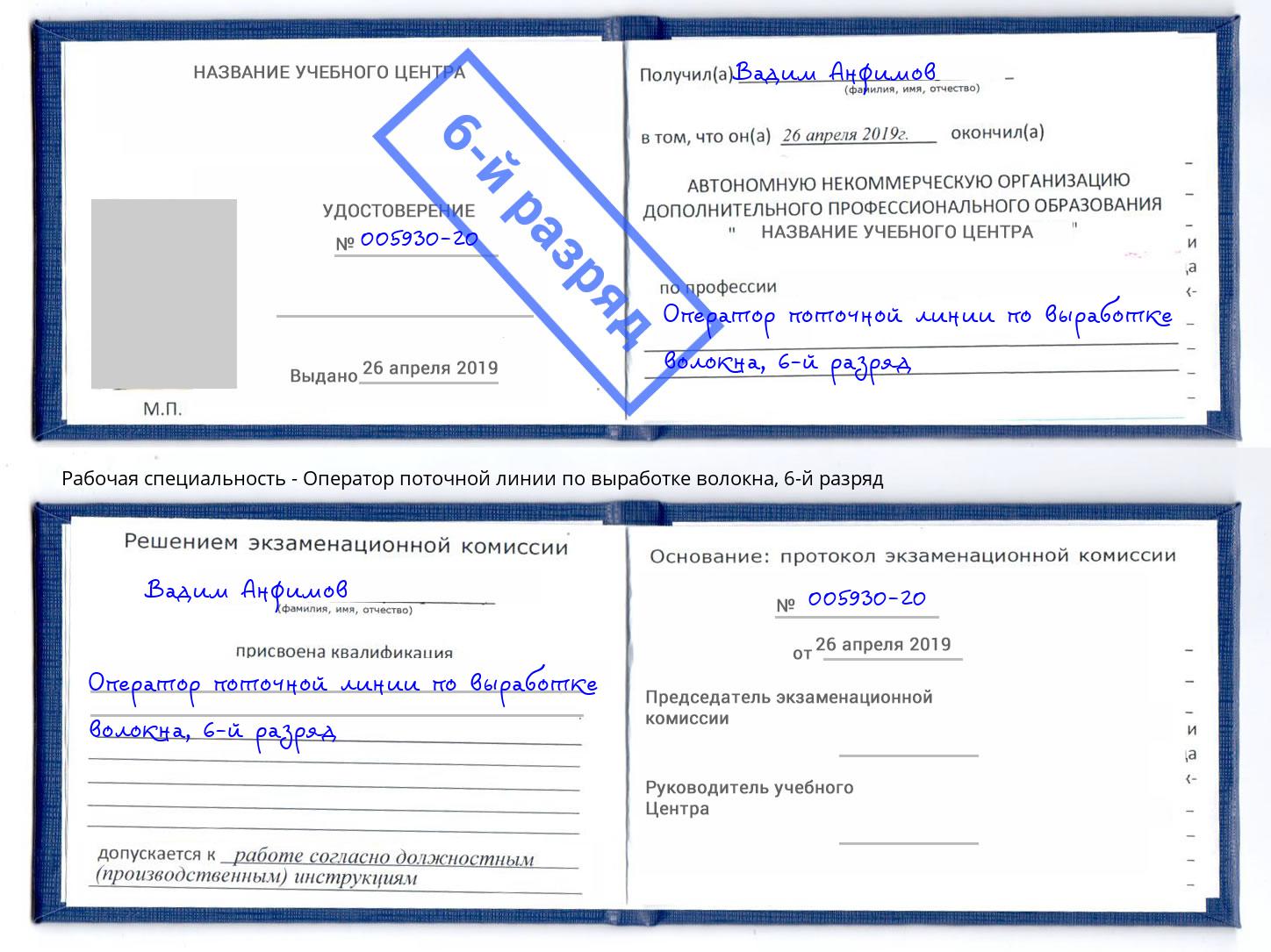 корочка 6-й разряд Оператор поточной линии по выработке волокна Лыткарино