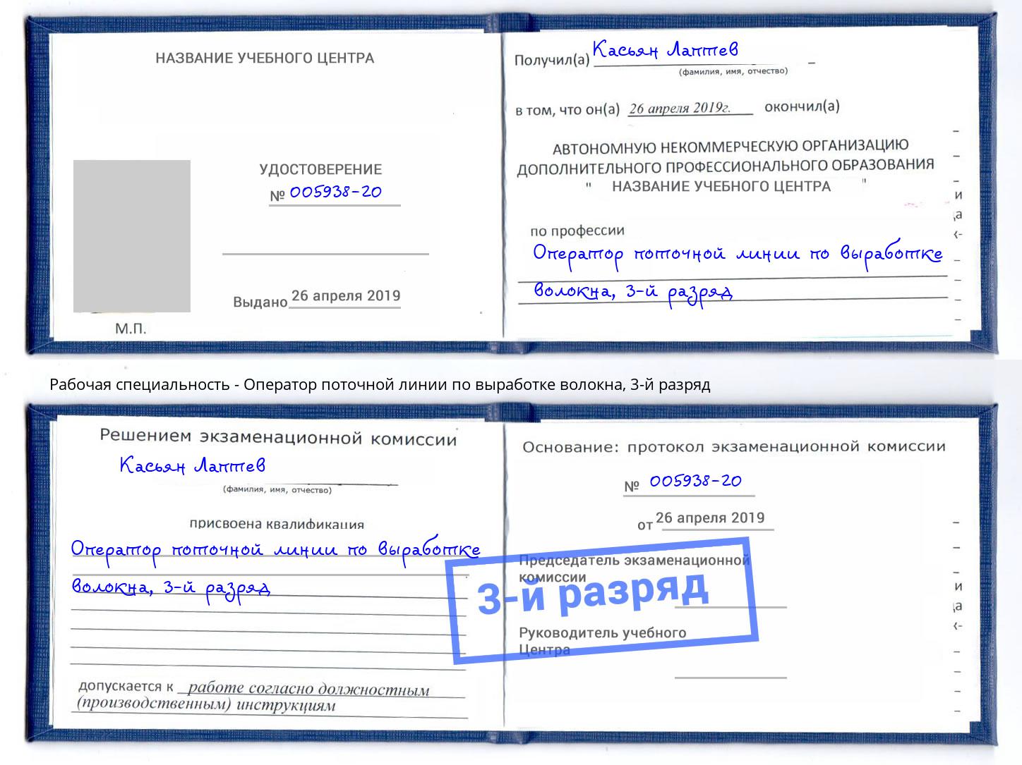 корочка 3-й разряд Оператор поточной линии по выработке волокна Лыткарино